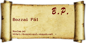 Bozzai Pál névjegykártya